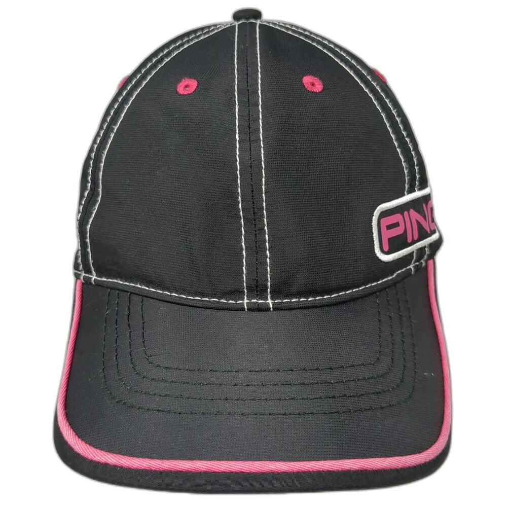PING Baseball Cap Black Pink White One Size Performance Golf Contrast Stitch Hat